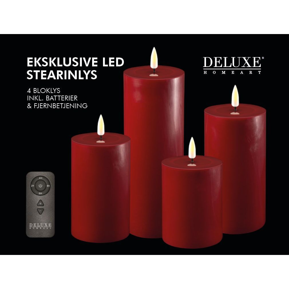 Produktbild Giftbox Stumpenkerzen LED bordeaux – Hauptansicht