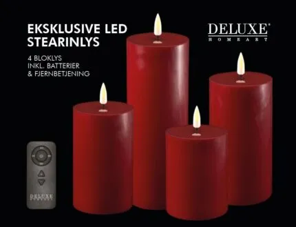 Giftbox Stumpenkerzen LED bordeaux – Produktansicht