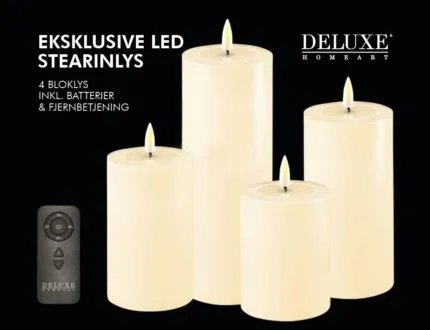 Giftbox Stumpenkerzen LED creme – Produktansicht