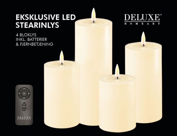 Giftbox Stumpenkerzen LED creme – Produktansicht