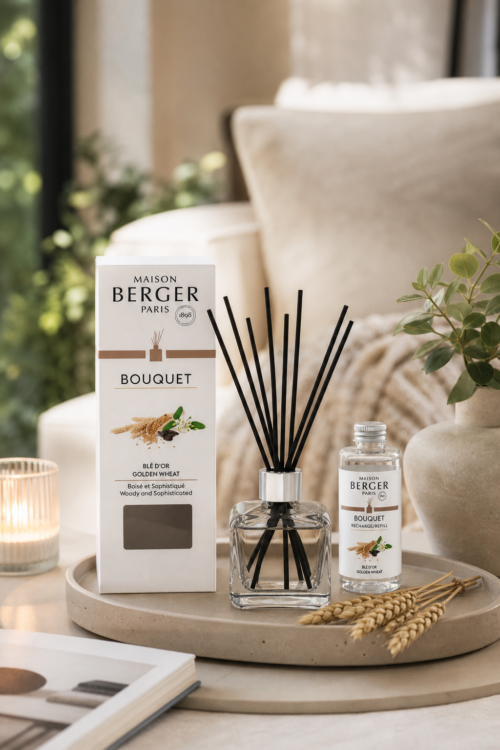 Goldener Weizen Raumduft Diffuser 125ml Braun in einer stimmungsvollen Anwendungsszene