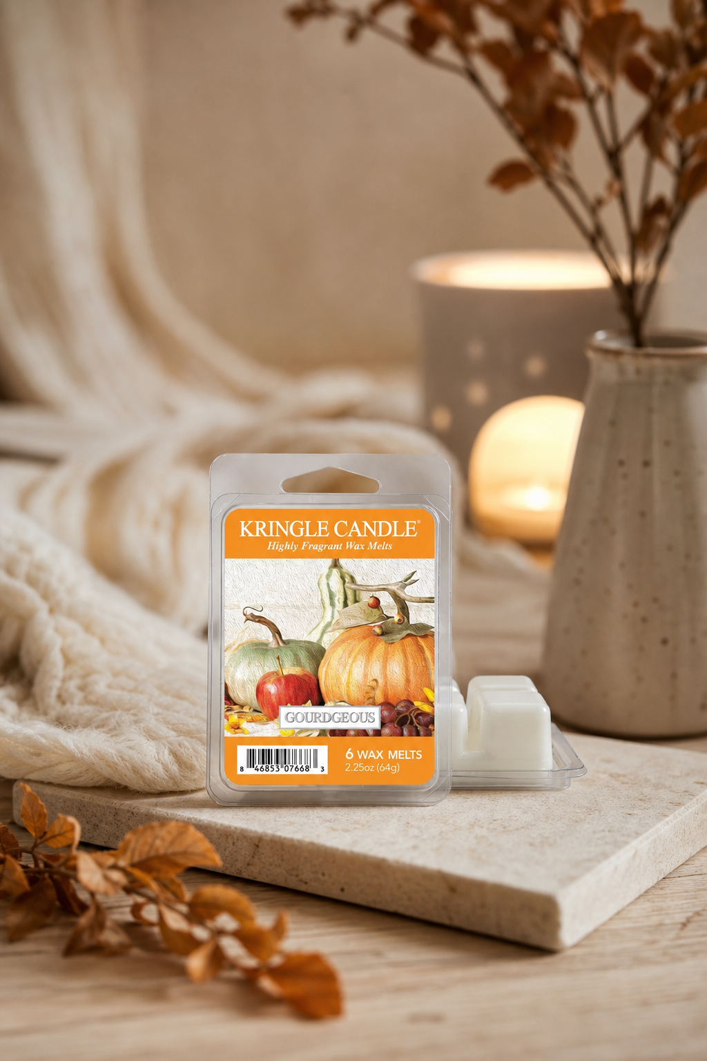 Gourdgeous Wax Melts 64g in einer stimmungsvollen Anwendungsszene