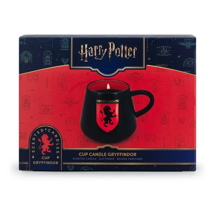 Vorderseite der Verpackung mit Harry-Potter-Logo und Gryffindor-Kerze