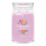 Rosa Yankee Candle Hand Tied Blooms Duftkerze im Glas mit Blumenmotiv