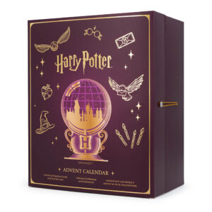 Geschlossener Harry Potter Adventskalender mit Hogwarts-Motiv und seitlichem Verschluss
