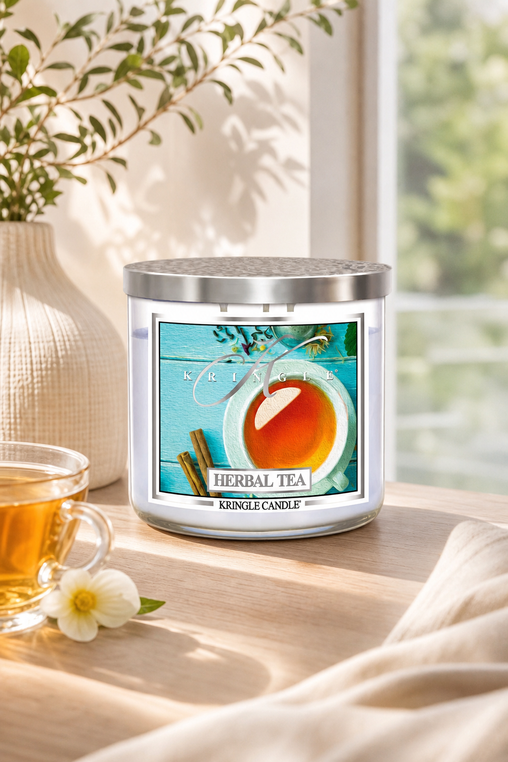 Herbal Tea 396g Tumbler 3-Docht in einer stimmungsvollen Anwendungsszene