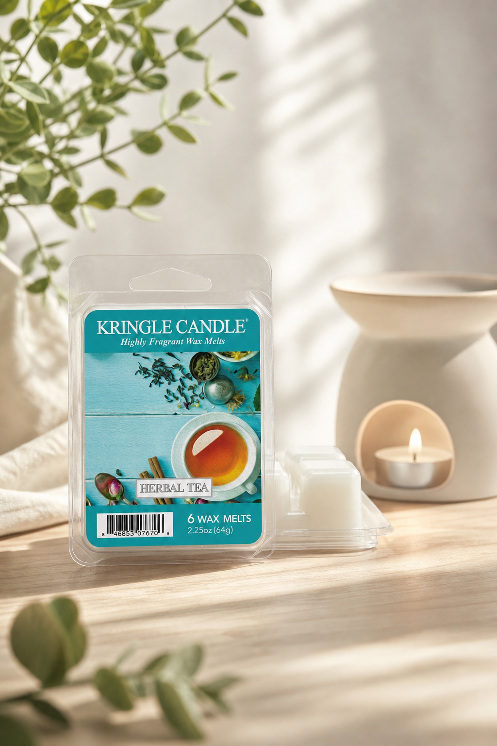 Herbal Tea Duftwachs 64g in einer stimmungsvollen Anwendungsszene