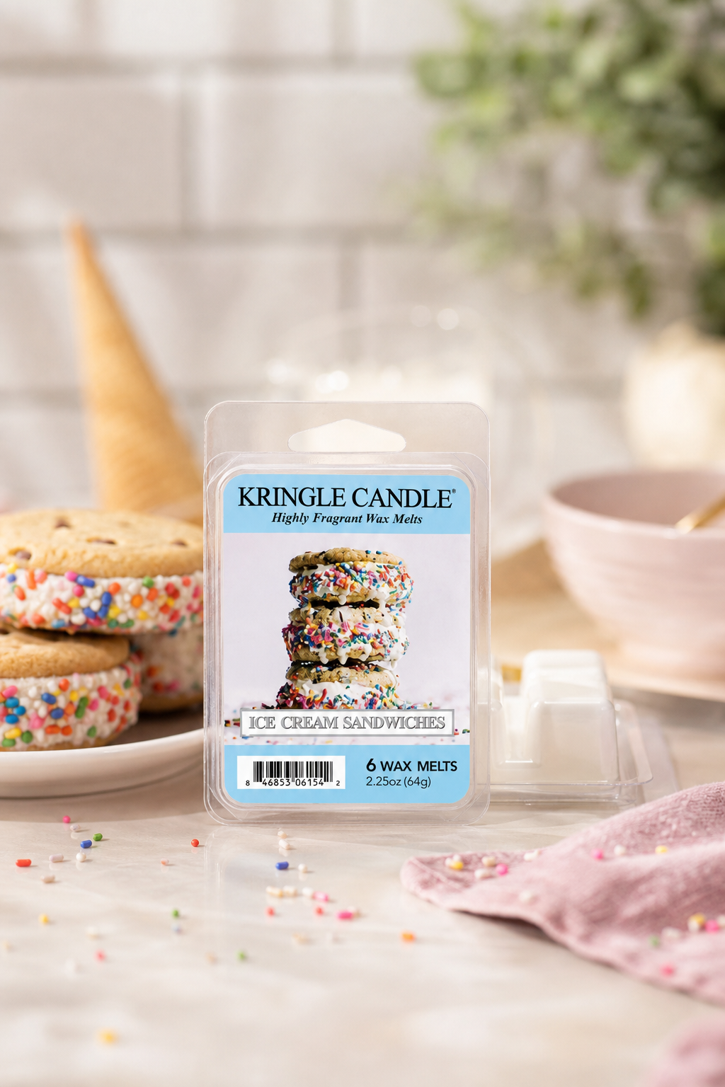 Ice Cream Sandwiches Wax Melts 64g in einer stimmungsvollen Anwendungsszene