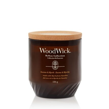 Braunes WoodWick Gefäß der ReNew Collection mit Korkdeckel