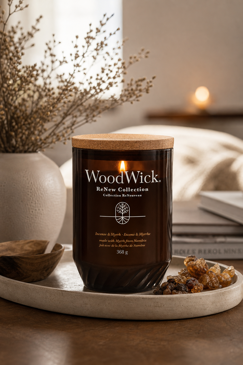 Incense & Myrrh 368g in einer stimmungsvollen Anwendungsszene