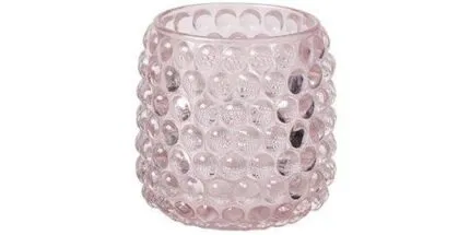 Jaquard Windlicht rosa – Produktansicht