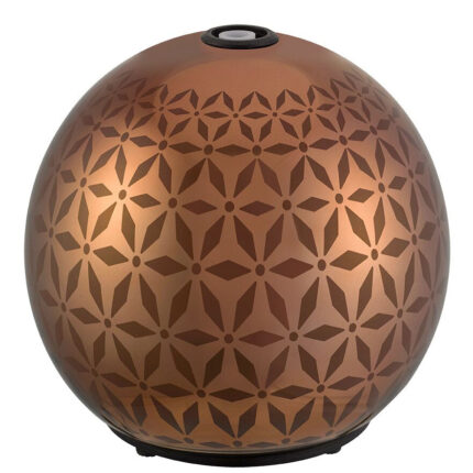 Kugelförmiger Aroma-Diffuser mit geometrischem Muster auf weißem Hintergrund