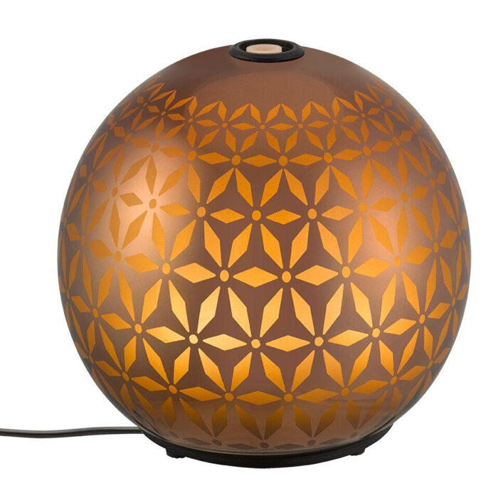 Beleuchteter Aroma-Diffuser mit geometrischem Muster und sichtbarem Netzkabel