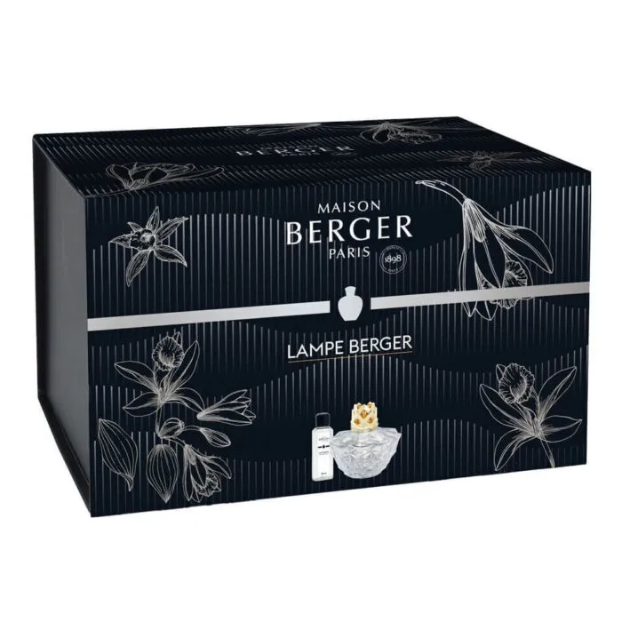 Maison Berger Paris Verpackung mit abgebildeter Lampe Berger und Nachfüllflasche
