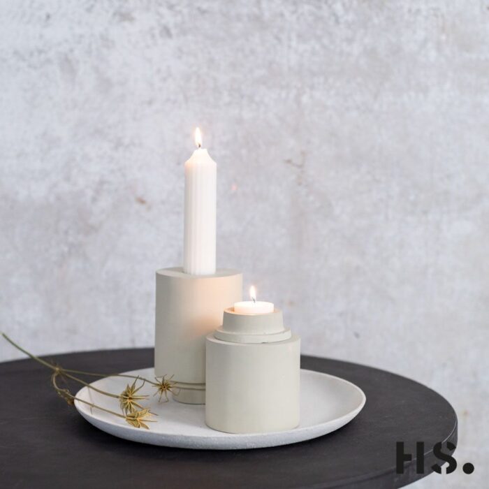 Candle Holder Julia beige L – Produktansicht