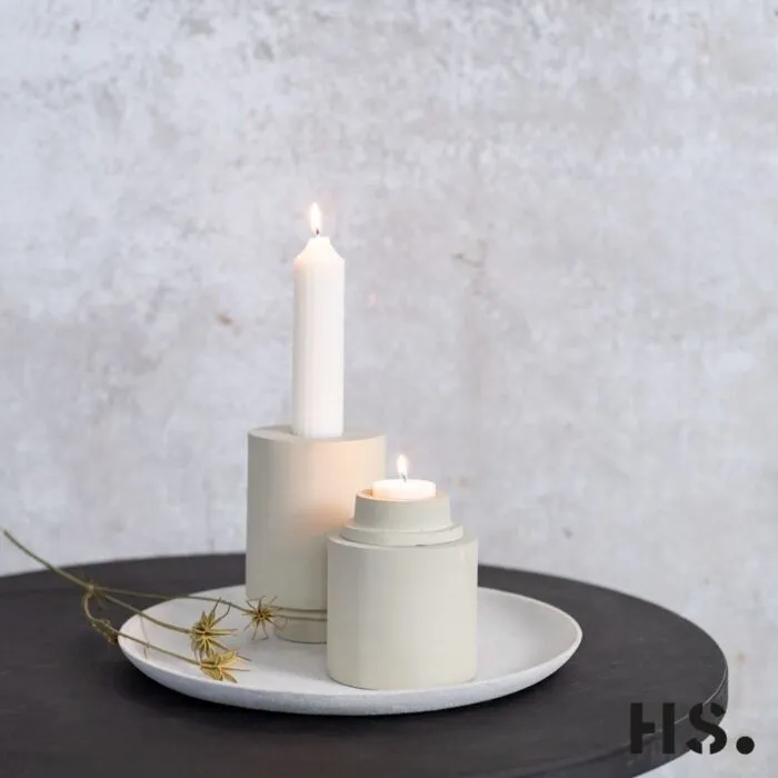 Candle Holder Julia beige L – Produktansicht