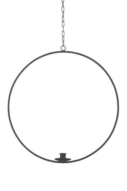 Kerzenhalter Ring zum Aufhängen M schwarz – Produktansicht