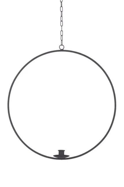 Kerzenhalter Ring zum Aufhängen M schwarz – Produktansicht