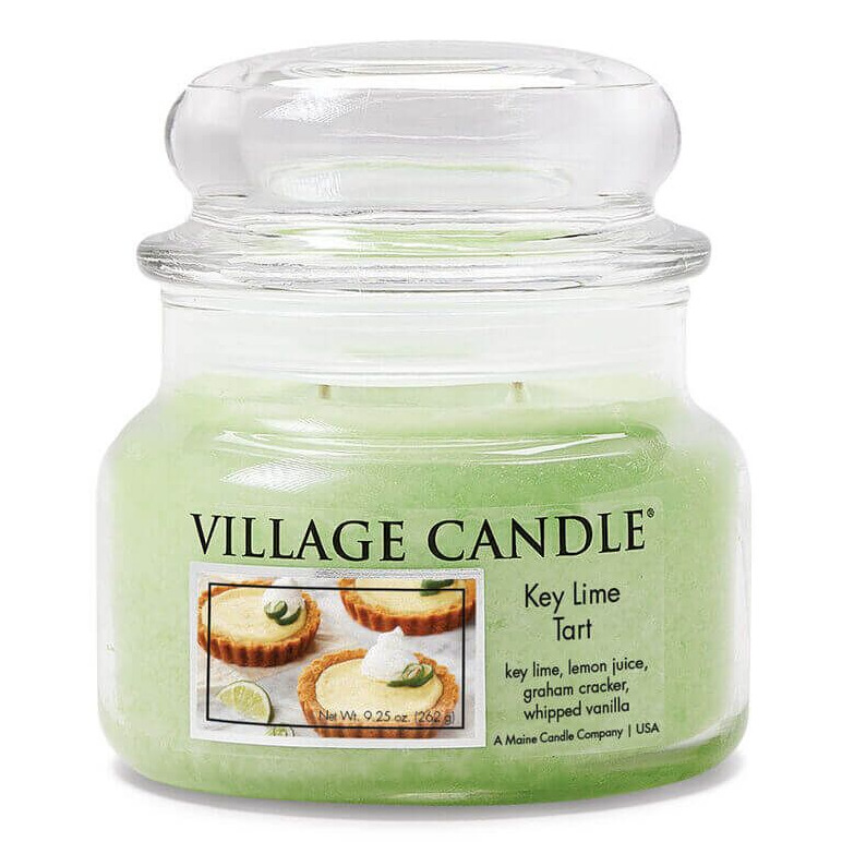 Key Lime Tart Duftkerze Grüne Village-Candle-Kerze im Glas mit transparentem Deckel