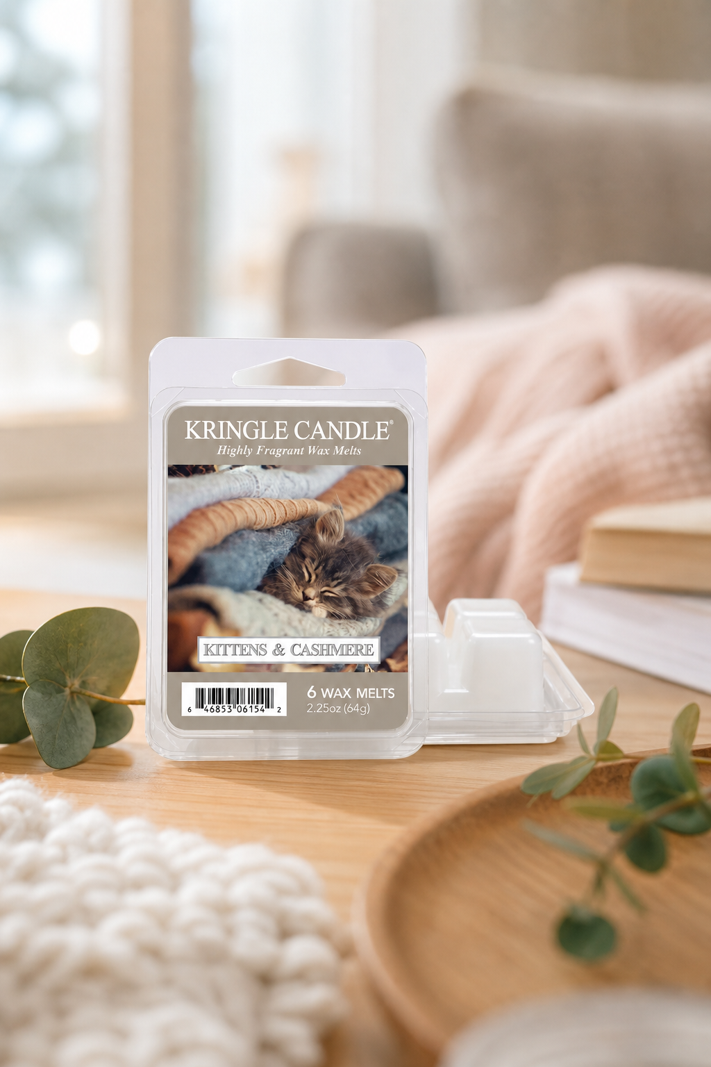 Kittens & Cashmere Wax Melts 64g in einer stimmungsvollen Anwendungsszene
