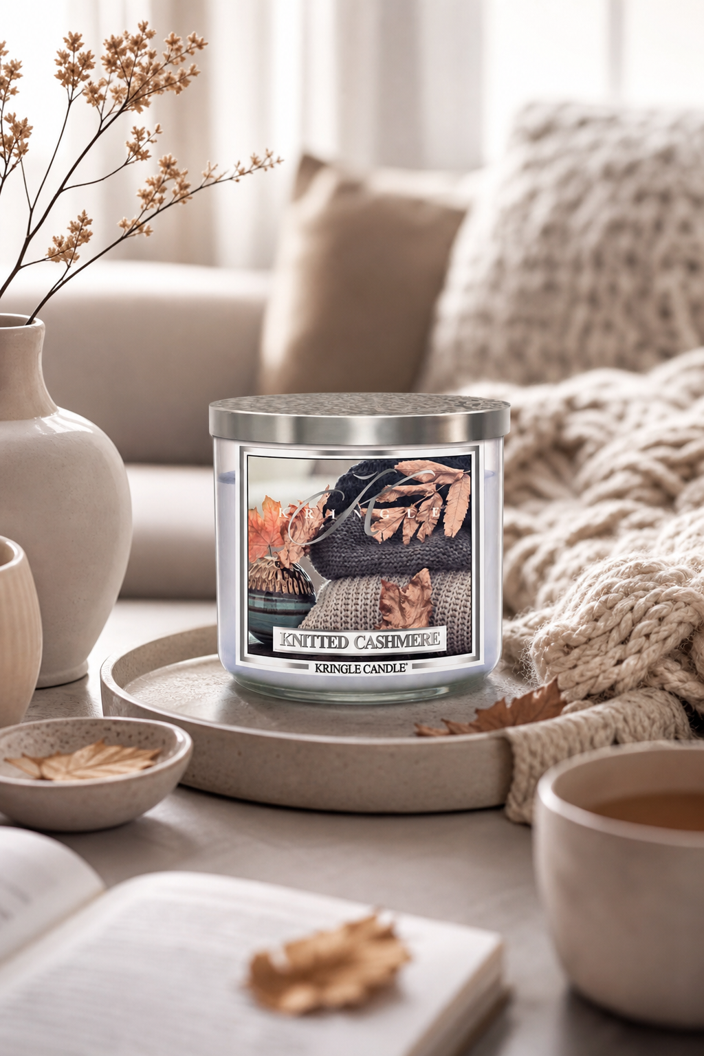 Knitted Cashmere 396g 3-Docht Tumbler in einer stimmungsvollen Anwendungsszene
