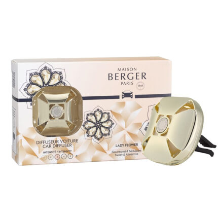 Verpacktes Maison Berger Paris Autoduft-Set mit goldenem Autodiffusor