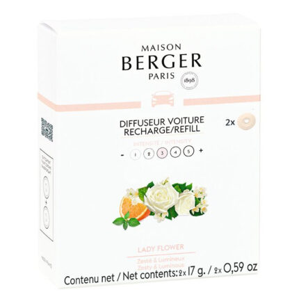 Verpackung der Maison Berger Paris Lady Flower Autoduft-Nachfüller