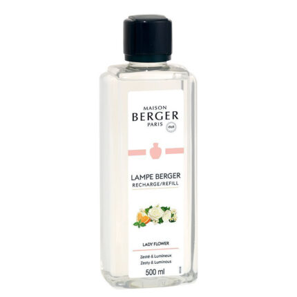 Lady Flower Lampe Berger Nachfüllflasche mit sichtbarem Etikett und 500 ml Inhalt