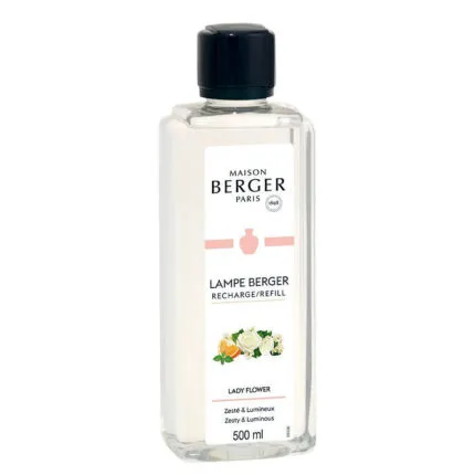 Lady Flower Lampe Berger Nachfüllflasche mit sichtbarem Etikett und 500 ml Inhalt