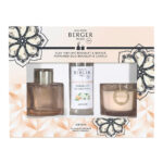 Maison Berger Verpackung für Duftbouquet und Kerze mit Lady-Flower-Nachfüllflasche