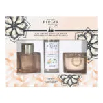Maison Berger Verpackung für Duftbouquet und Kerze mit Lady-Flower-Nachfüllflasche