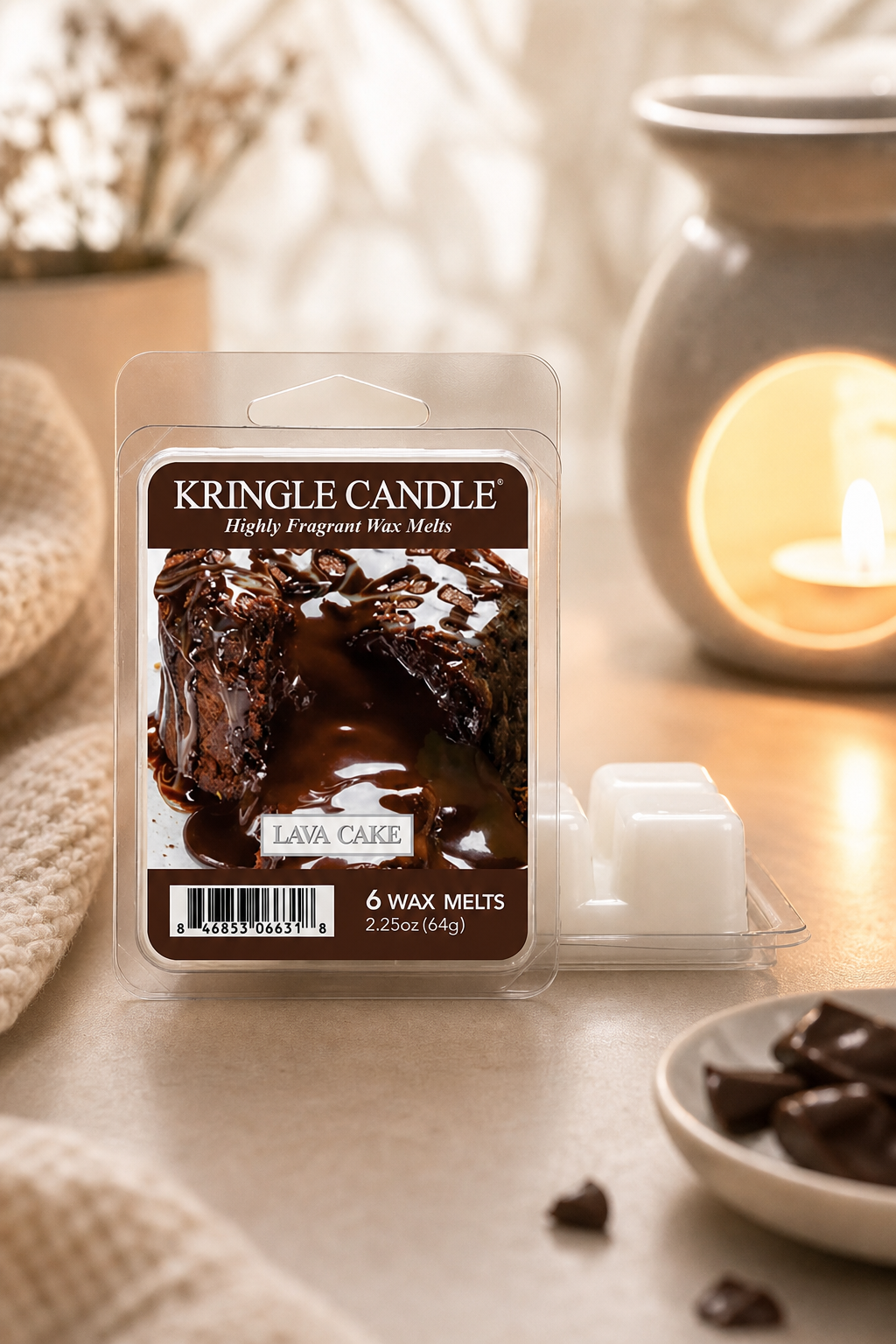 Lava Cake Wax Melts 64g in einer stimmungsvollen Anwendungsszene