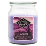 Lavender Duftkerze von Candle Brothers mit sichtbaren zwei Dochten