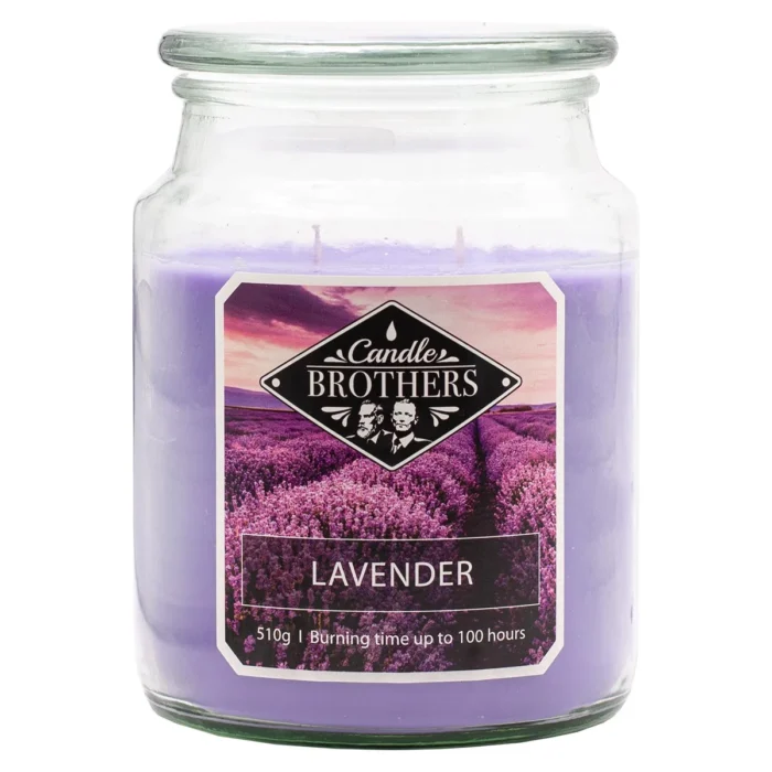 Lavender Duftkerze von Candle Brothers mit sichtbaren zwei Dochten