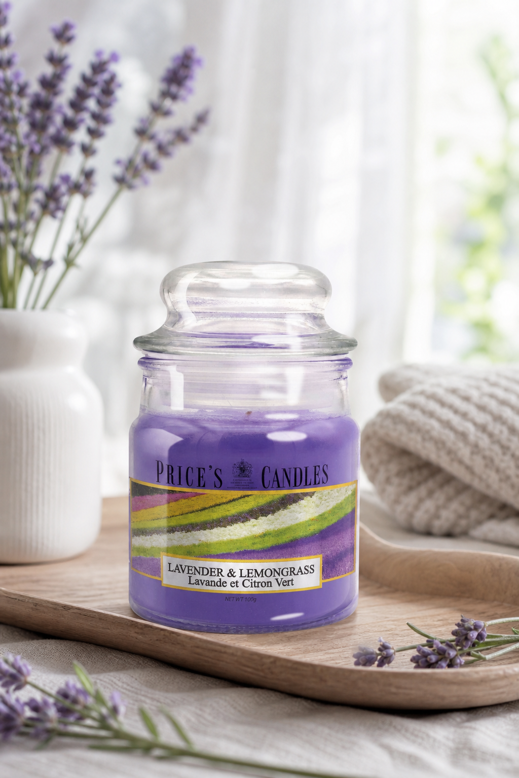 Lavender & Lemongrass 100g in einer stimmungsvollen Anwendungsszene