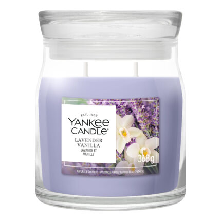 Yankee Candle Lavender Vanilla Kerze im Glas mit zwei Dochten und 368 g