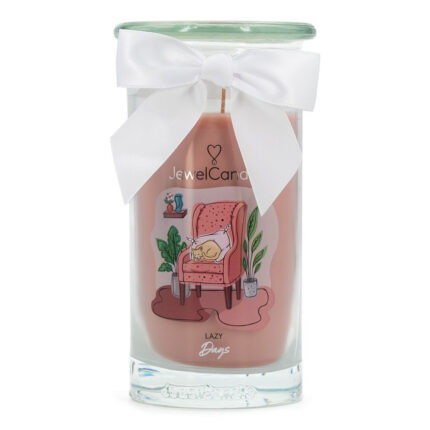 JuwelCandle Lazy Days Kerze im Glas mit weißer Schleife