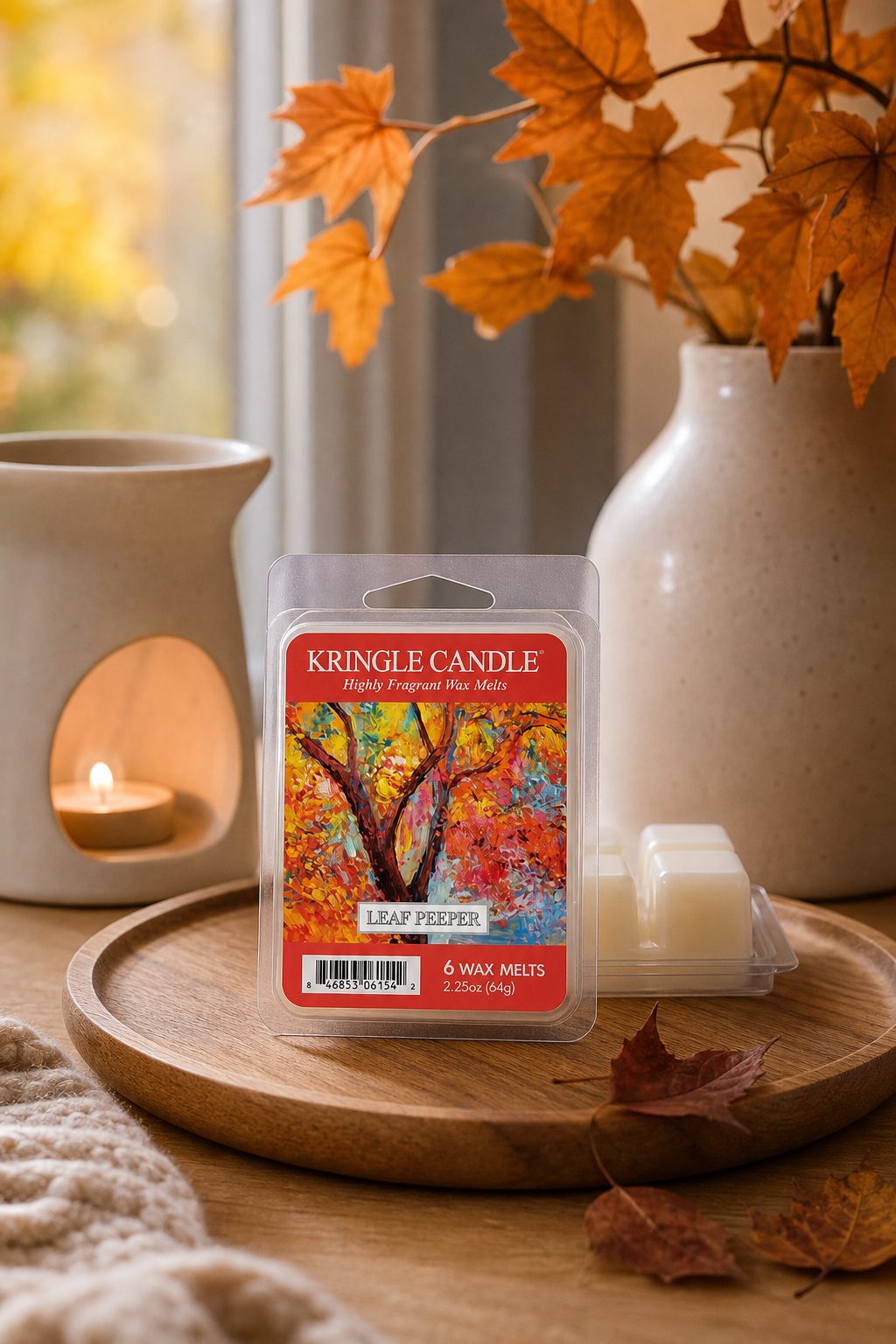Leaf Peeper Wax Melts 64g in einer stimmungsvollen Anwendungsszene