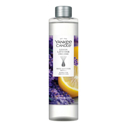 Yankee Candle Lemon Lavender Nachfüller mit Lavendel- und Zitronenmotiv