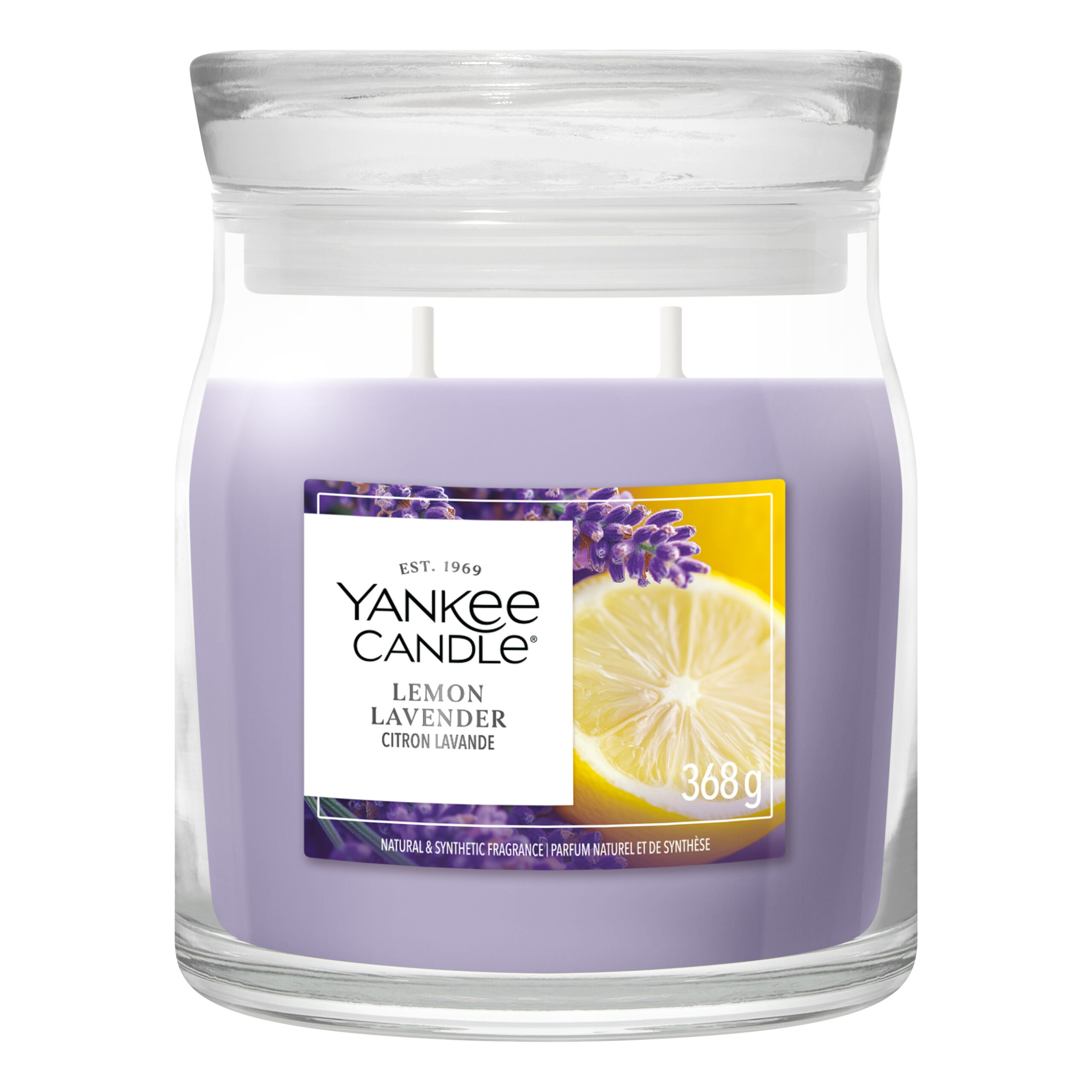 Kerze, Votivkerze, Lemon Lavender, Lavendel, Zitrone Lemon Lavender Signature Glas 368g 2-Docht – Hauptansicht