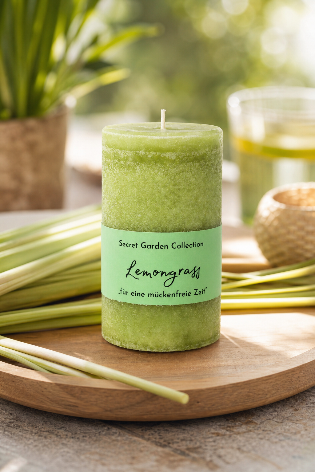 Lemongrass Anti-Mücke 400g in einer stimmungsvollen Anwendungsszene