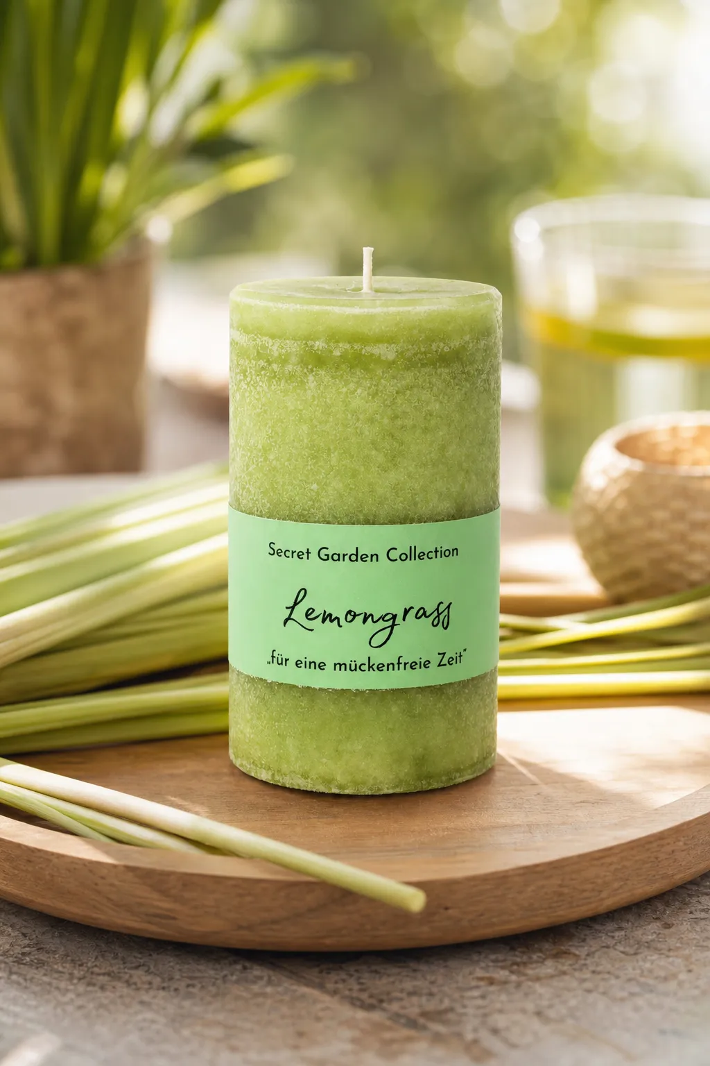 Lemongrass Anti-Mücke 400g in einer stimmungsvollen Anwendungsszene