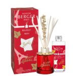 Roter Maison Berger Diffuser mit Verpackung und Bouquet-Nachfüllflasche