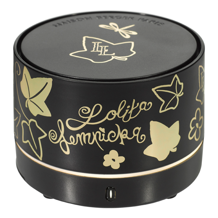 Schwarzer tragbarer Duftdiffuser mit goldener Lolita-Lempicka-Gestaltung