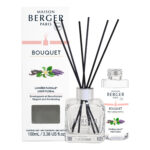 Maison Berger Diffuser mit schwarzen Duftstäbchen, Verpackung und Nachfüllflasche