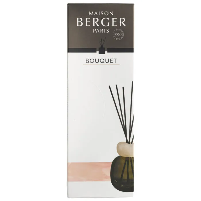 Frontale Maison Berger Paris Verpackung mit Bouquet-Aufschrift und Diffuser-Abbildung