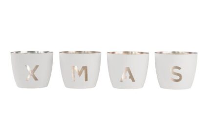 Madras Windlicht-Set XMAS weiß/gold – Produktansicht