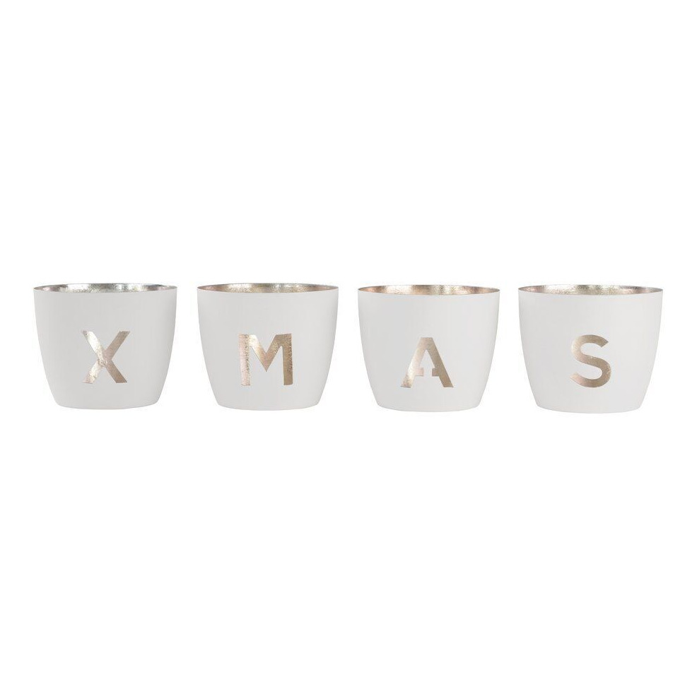 Produktbild Madras Windlicht-Set XMAS weiß/gold – Hauptansicht