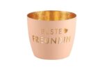 Madras Windlicht M Beste Freundin pastellorange/gold – Produktansicht