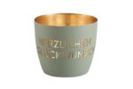 Madras Windlicht M Herzlichen Glückwunsch flanell/gold – Produktansicht